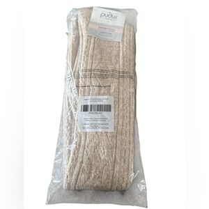 NWT Pudus Lifestyle Co. Sweater Sock Over The KneeTan/White Preppy Boho One Size